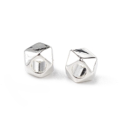 Silver Alloy Beads, Long-Lasting Plated, Cube, Silver, 2.5x2.5x2mm, Hole: 1mm