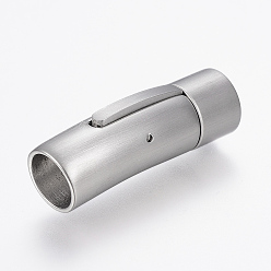 Нержавеющая Сталь Цвет Устойчивы к потускнению 304 байонетные застежки из нержавеющей стали, трубка, цвет нержавеющей стали, 31x10x10.5 мм, отверстие : 8 мм