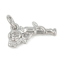 Платина Латунные подвески, оружейные прелести, с целью перехода в кольце, без кадмия и без свинца, стойки покрытие, долговечный, с целью перехода в кольце, платина, 8x15x3 мм, отверстие : 3.2 мм