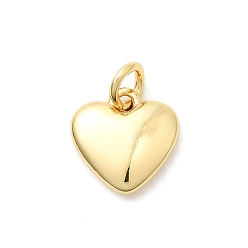 Настоящее золото 18K Латунь прелести, сердце, долговечный, стойки покрытие, с прыжковых колец, реальный 18 k позолоченный, 9x9x2.5 мм