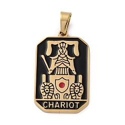 Другие Ионное покрытие (ip) 304 подвески из нержавеющей стали с эмалью, реальный 18 k позолоченный, очарование таро, колесница, 32x19.5x2 мм, отверстие : 7.5x4 мм