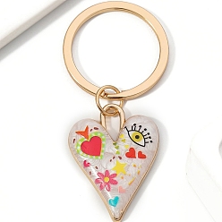 Античный Белый Брелки из сплава эмали, украшения для сумок и кошельков, сердце, старинный белый, 7x3 см