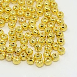 Золотой Сплавочные овальные бусины тибетского стиля , без свинца и без кадмия, круглые, золотые, 6x6x5 мм, отверстие : 1.5 мм