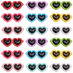 (52) Непрозрачная лаванда 54шт 9 цветные кабошоны из непрозрачной смолы, очки в форме сердца, для изготовления ювелирных изделий, разноцветные, 40x16.5x3.6 мм, 6 шт / цвет