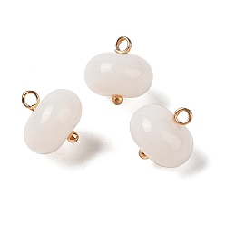 Античный Белый Акриловые подвески, с медными петлями, плоско-круглые, старинный белый, 12x12 мм, отверстие : 1.6 мм