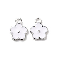 Белый Латунь эмаль подвески, , реальный 18 k позолоченный, белые, 11.5x9x2 мм, отверстие : 1.8 мм