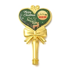 Морско-зеленый Ручки для штампа из латуни и воска с принтом рождественского оленя, для сургучной печати, формы сердца, золотые, цвета морской волны, 77x42x8.5 мм