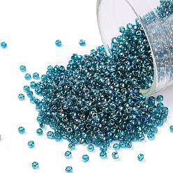 (167BD) Transparent AB Teal Toho runde Rocailles, japanische Rocailles, (167 bd) transparent ab teal, 15/0, 1.5 mm, Bohrung: 0.7 mm, über 3000pcs / Flasche, 10 g / Flasche