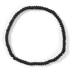 Черный Богемный цветной эластичный браслет из бисера для женщин и девочек