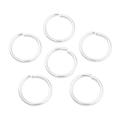 Серебро Алюминиевые открытые кольца, пропил пилой закругленный, серебряные, 20x2 мм, внутренний диаметр: 15.5 мм