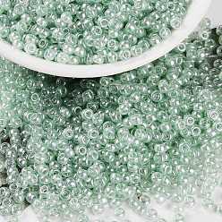 (RR370) Sea Foam Luster MIYUKI Round Rocailles Beads, Japanese Seed Beads, (RR370) Sea Foam Luster, 8/0, 3mm, Hole: 1mm, about 422~455pcs/bottle, 10g/bottle