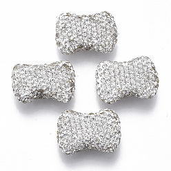 Cristal Faits à la main en pâte polymère perles strass, bowknot, cristal, pp 14 (2.0~2.1 mm), 15.5~16.5x22.5x8.5~9.5 mm, Trou: 1.6mm