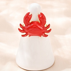 Краб Латунные эмалевые регулируемые манжеты, золотые, краб, 18x24 мм