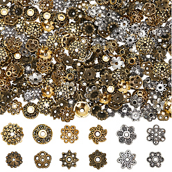 (52) Непрозрачная лаванда 360 шт. 12 стили колпачков из сплава, цветок, разноцветные, 7.5~10x7~8.5x2~3 мм, отверстие : 1~2 мм, 30 шт / стиль