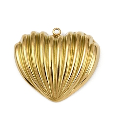 Сердце 304 подвески из нержавеющей стали, золотые, сердце, 25.5x28.5x6.5 мм, отверстие : 2 мм