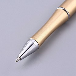 Goldenrod Plastic Beadable Pens, Shaft Black Ink Ballpoint Pen, for DIY Pen Decoration, Goldenrod, 144x12mm, The Middle Pole: 2mm