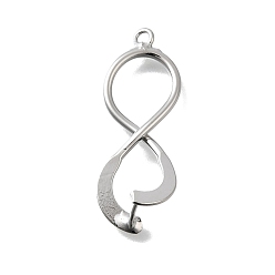Платина Латуни льда поручительств выбор щепотка, без кадмия и без свинца, стойки покрытие, бесконечность, платина, 32x12x9 мм, отверстие : 1.8 мм, штифты : 0.8 мм