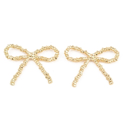 Golden Alloy Pendants, Bowknot Charms, Cadmium Free & Nickel Free & Lead Free, Golden, 29x38x4mm, Hole: 13x6mm