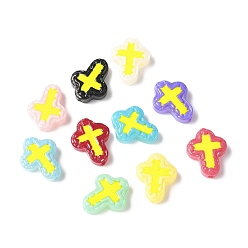 (52) Непрозрачная лаванда Бусины из стеклянной эмали, окрашенные методом запекания, бусины ручной работы, крестик, разноцветные, 14.5x11.5x4 мм, отверстие : 1 мм