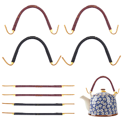Mixed Color 8Pcs 2 Colors Plastic & Iron Teapot Handle, DIY Replacement Kung Fu Teapot Accessories Supplies, Mixed Color, 9x275x7mm, Hole: 1.8mm, 4pcs/color