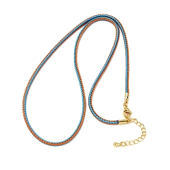 Темно-Оранжевый 2.5мм нейлоновый плетеный шнур для изготовления ожерелий, с латунными выводами и 304 застежками из лобстера из нержавеющей стали, долговечный, стойки покрытие, золотые, темно-оранжевый, 17.72 дюйм (45 см)