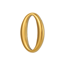 Настоящее золото 14K 304 нержавеющей стали связывающий кольца, овальные, ионное покрытие (ip), реальный 14 k позолоченный, 16x10x2.5 мм