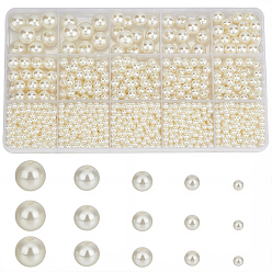 Желтая Старая Ткань  1573 шт. 5 стиль бусины из АБС-пластика с имитацией жемчуга, круглые, старое кружево, 3~12 мм, отверстие : 1.2~2.3 мм