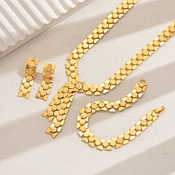 Золотой Элегантные геометрические серьги-гвоздики из железа во французском стиле, ожерелья и браслеты для женщин, золотые