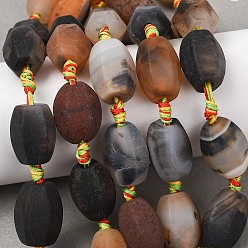 Седло Коричневый Натуральные полосатые агатовые бусы, окрашенная и подогревом, граненые, рис, седло коричневый, 18.5~21x13~16.5x12~14 мм, отверстие : 1.6~1.8 мм, около 14 шт / нитка, 13.90~14.57'' (35.3~37 см)