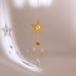 Лист Каплевидный стеклянный ловец солнца для окон радуга производитель, металлические подвесные украшения, для украшения дома и улицы, лист, 405 мм