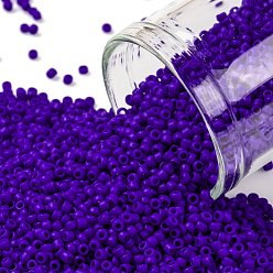 (48F) Opaque Frost Navy Blue Круглые бусины toho, японский бисер, (48 f) непрозрачный морозный темно-синий, 15/0, 1.5 мм, отверстие : 0.7 мм, Около 135000 шт / фунт