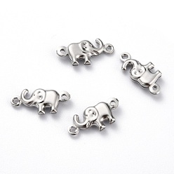 Платина Соединители латунные звенья, форма слона, платина, 14x6.5x2.5 мм, отверстие : 1 мм