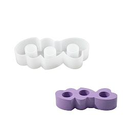 Heart DIY Candlesticks Silicone Molds, for Candle Making, White, Heart, 5.3x13.4x2.75cm, Inner Diameter: 2.2cm