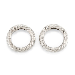 Platinum Zinc Alloy Spring Gate Rings, Twist Ring, Platinum, 29x5mm, Inner Diameter: 19mm