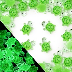 Лайм Светящиеся кабошонов смолы, светится в темноте, черепаха, желто-зеленые, 11x7.5x4 мм
