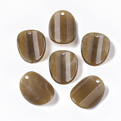 Верблюжий Акриловые подвески, Стиль имитация драгоценных камней, витых овальных, верблюжие, 25x19.5x2.5 мм, Отверстие : 2 мм , около 400 шт / 500 г