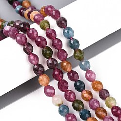 Средний Фиолетово-красный Природные окрашенные белого нефрита нитей бисера, баррель, граненые, средне фиолетовый красный, 5.5~6.5x5~5.5 мм, отверстие : 1~1.2 мм, около 57~61 шт / нитка, 13.98~14.17'' (35.5~36 см)