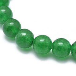 Malaysia Jade Natural Malaysia Jade(Dyed) Bead Stretch Bracelets, Round, 2-1/8 inch~2-3/8 inch(5.5~6cm), Bead: 8mm