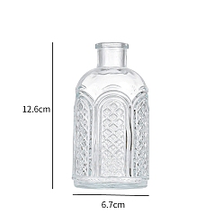 Прозрачный Стеклянная ваза с тиснением, украшение дома гидропо ниша ваза для растений ваза для цветов, прозрачные, 6.7x12.6 см