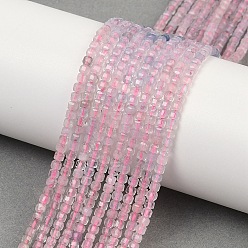 Морганит Природные морганит нитей бисера, класс АА, граненый стол, вырезанный куб, 2~2.5x2~2.5x2.5 мм, отверстие : 0.6 мм, около 174 шт / нитка, 15.63'' (39.7 см)