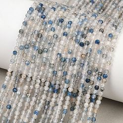 Azurite Нити из натуральных азуритовых бусин в форме капель дождя, граненые, круглые, 2~2.5 мм, отверстие : 0.5~0.6 мм, около 170~171 шт / нитка, 15.16''~15.35'' (38.5~39 см)