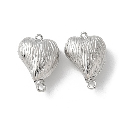 Платина Латунь сердце коробка застежками, без кадмия, без никеля и без свинца, для изготовления ювелирных изделий DIY, платина, 15.5x11x6.5 мм, отверстия : 1.2 mm и 0.8 мм