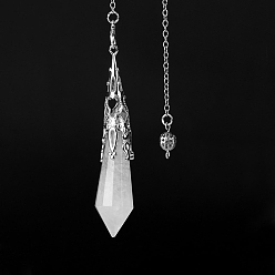 Хрусталь Натуральный кристалл кварца, с металлическим конусом, покрытым платиной, шестиугольный конус-шарм, 260 мм