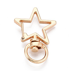 Light Gold Зажимные крюки, звезда, золотой свет, 34.7x23.7x5 мм, отверстие : 5.7x9.8 мм