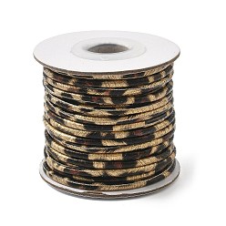 Бледно-Золотистый Круглые шнуры из искусственной кожи с леопардовым принтом, для одежды, обувь делает, бледно золотарник, 3 мм, около 10.94 ярдов (10 м) / рулон