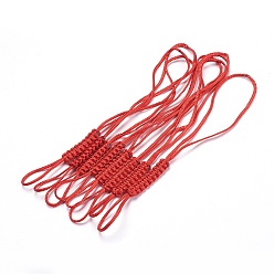 Red Polyester Nylon Mobile Phone Making Cord Loops, Red, 165~170x7.5x3mm