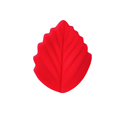 Красный Листовые пищевые экологически чистые силиконовые бусины, красные, 25x20x8.5 мм