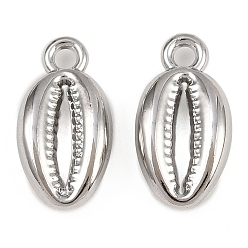 Платина Подвески из сплава с морской тематикой, формы раковины, платина, 16x8x4 мм, отверстие : 1.8 мм