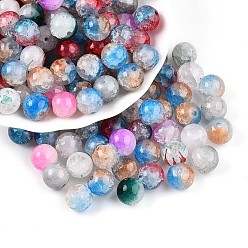 (52) Непрозрачная лаванда Окрашенные в духовке бусины из искусственного нефрита, Стеклянные бусины кракле , круглые, разноцветные, 10~10.5 мм, отверстие : 1.5~1.8 мм, Около 772 шт / 1000 г