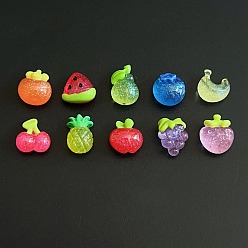 (52) Непрозрачная лаванда Прозрачные кабошоны из блестящей смолы, фрукты, разноцветные, 9~11.5x7.5~9.5x5~7.5 мм